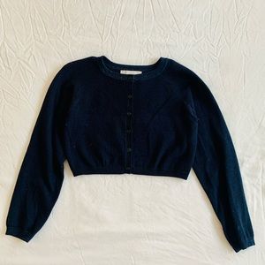 Jacadi Size 8 Navy Blue Cropped Sweater